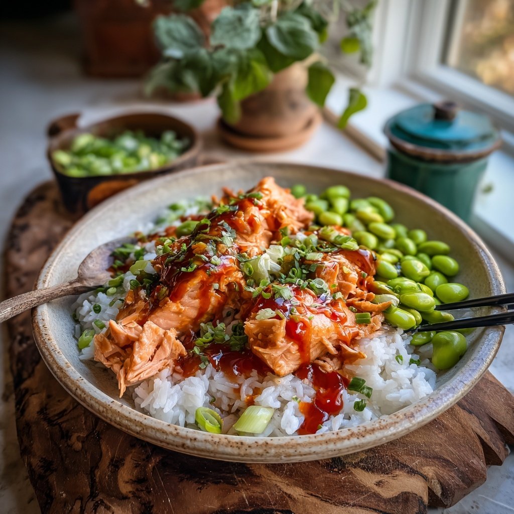 Spicy Sriracha Salmon Bowls