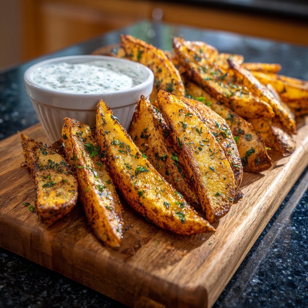 Airfryer Potato Wedges with Dip