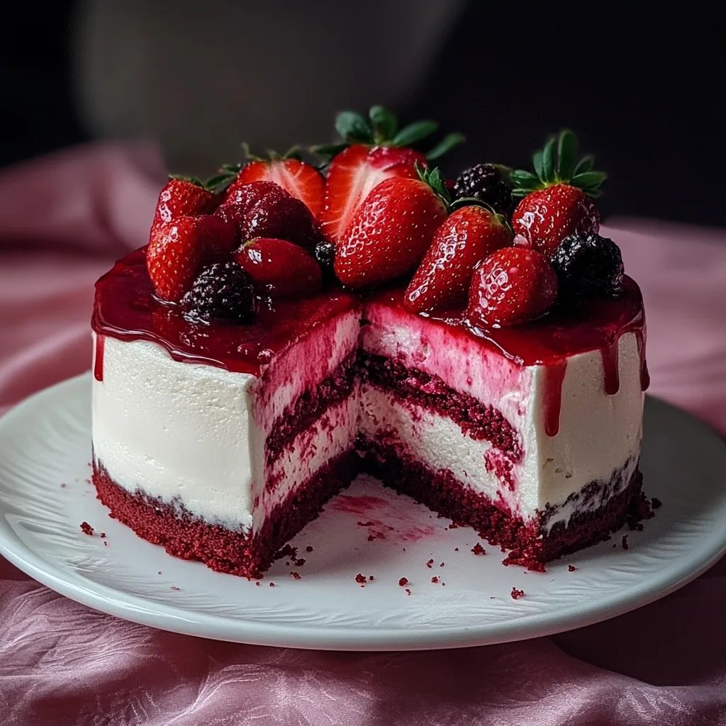 Red Velvet Strawberry Cheesecake