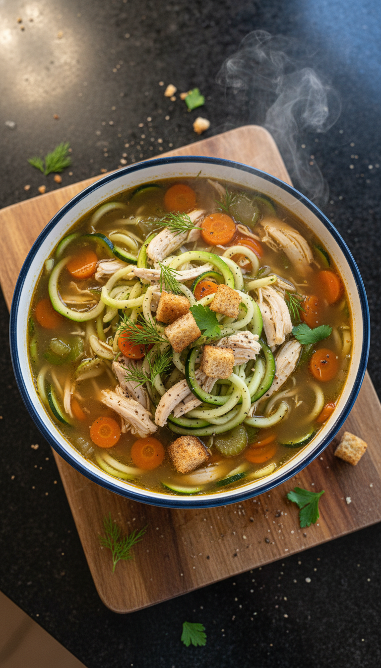 Zucchini Noodle Chicken Soup