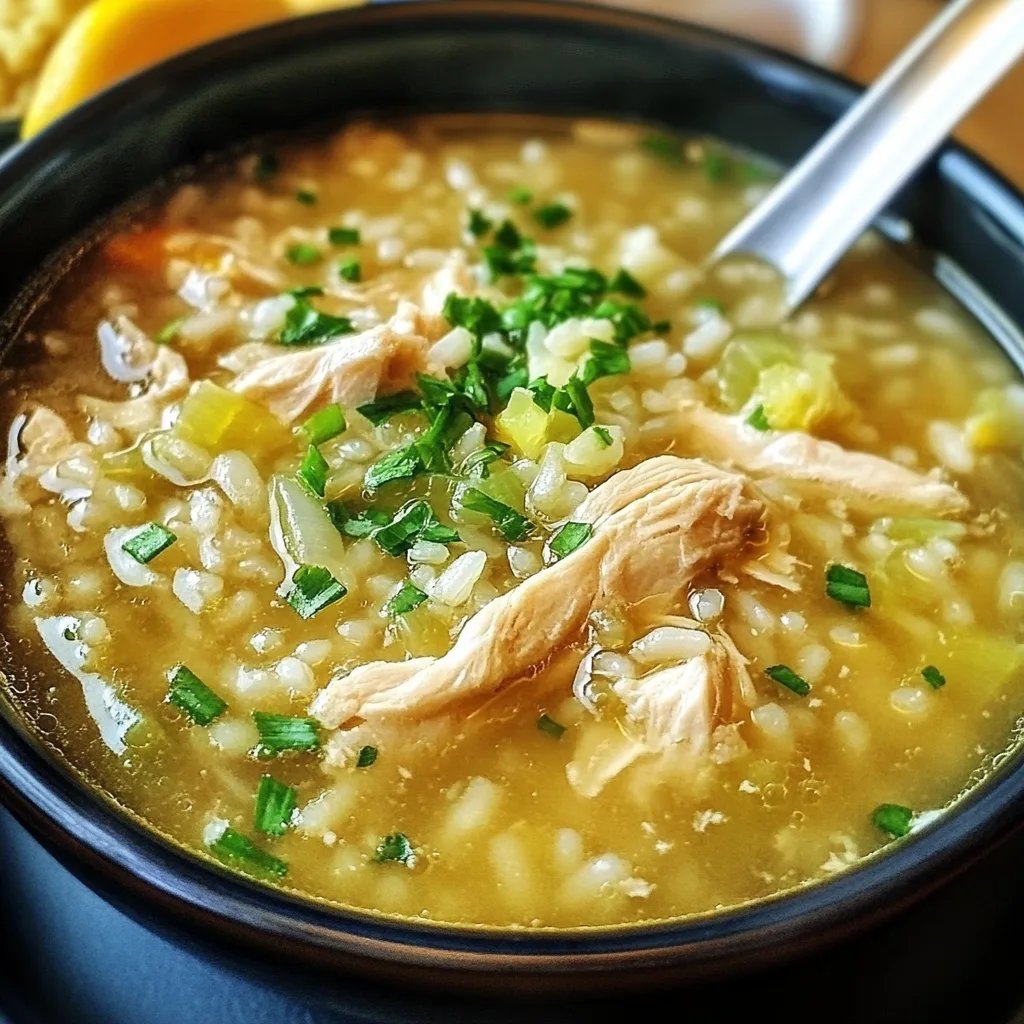 Chicken Lemon Rice Soup