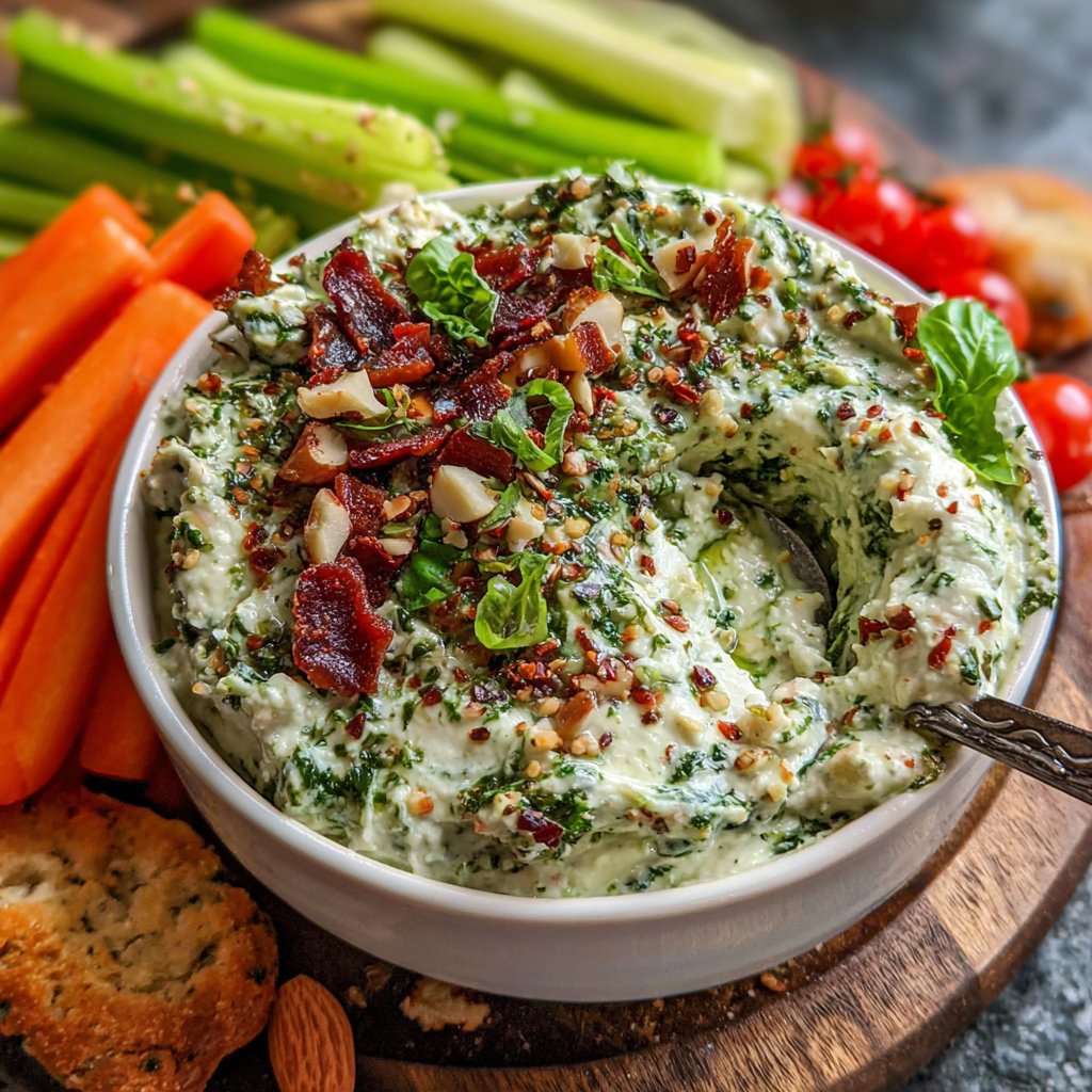 Almond Pesto Protein Dip
