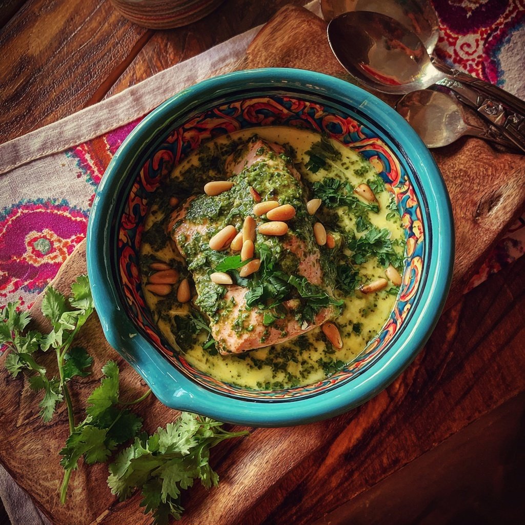 Creamy Cilantro Salmon Pesto