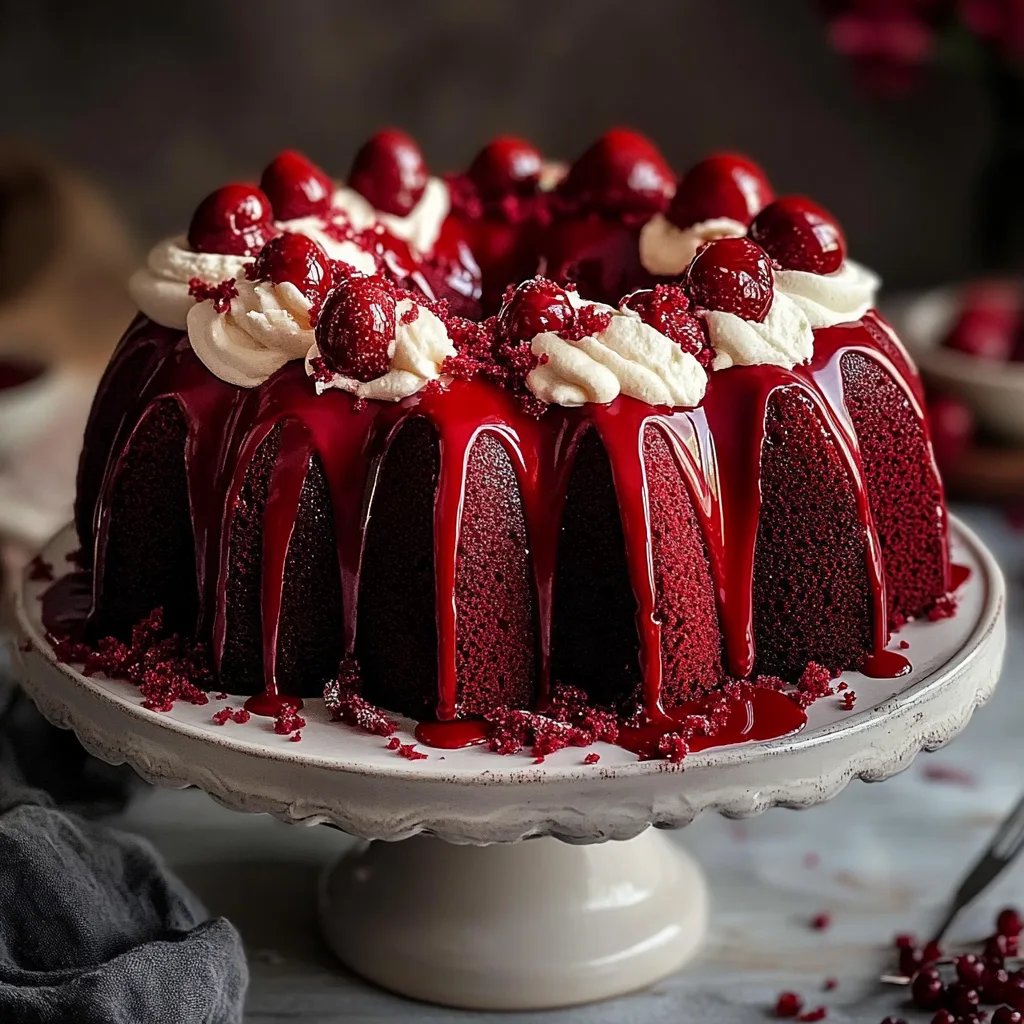 Decadent Red Velvet Cheesecake Bundt Cake