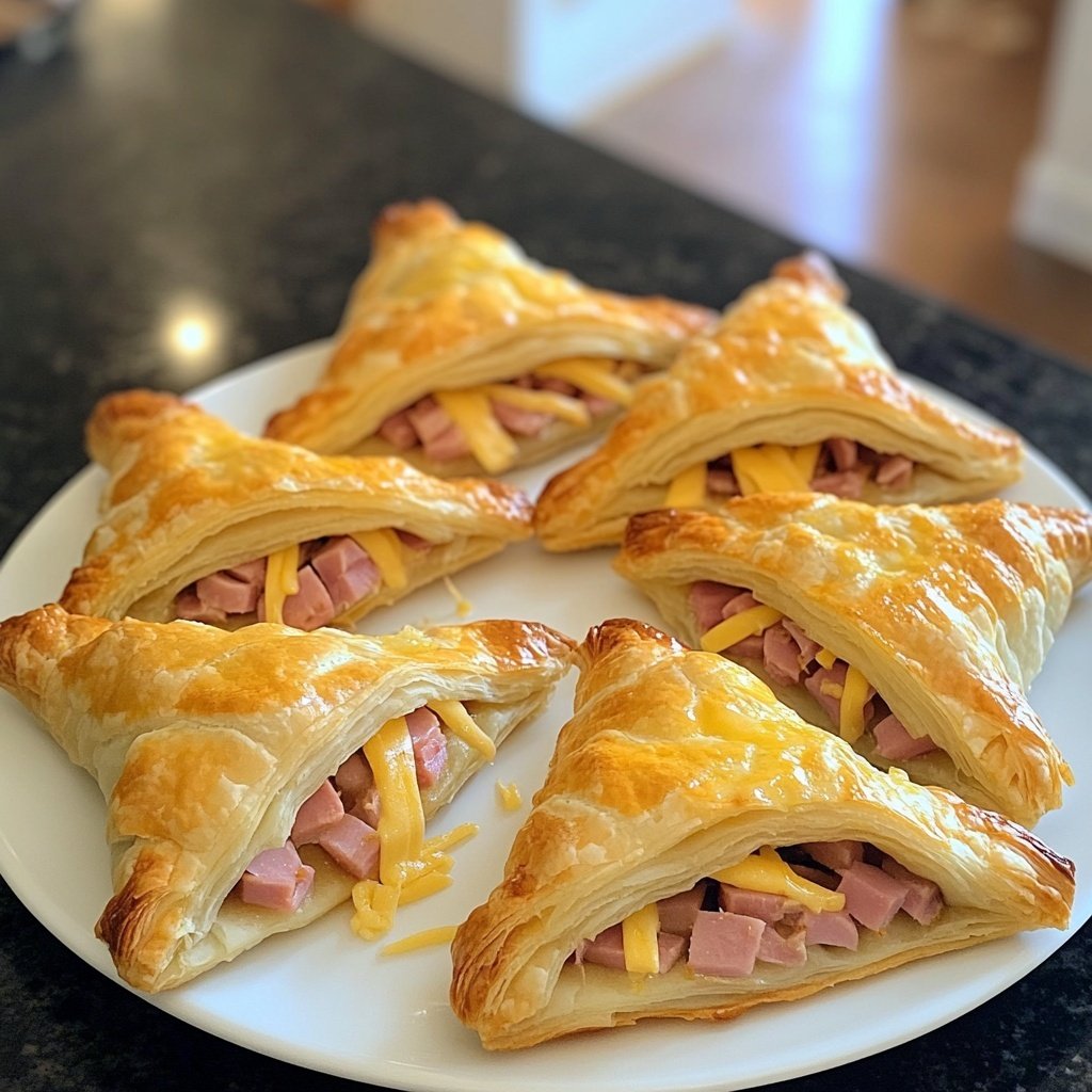 Ham & Cheese Puff Pastry Christmas Trees