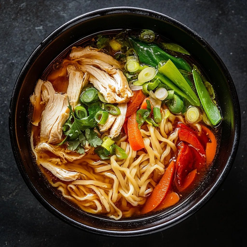 Spicy Chinese Chicken Noodle Soup with Sichuan Flavor