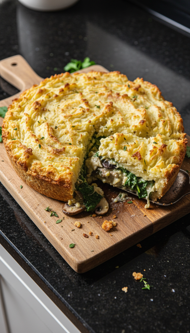 Mushroom and Spinach Shepherd's Pie