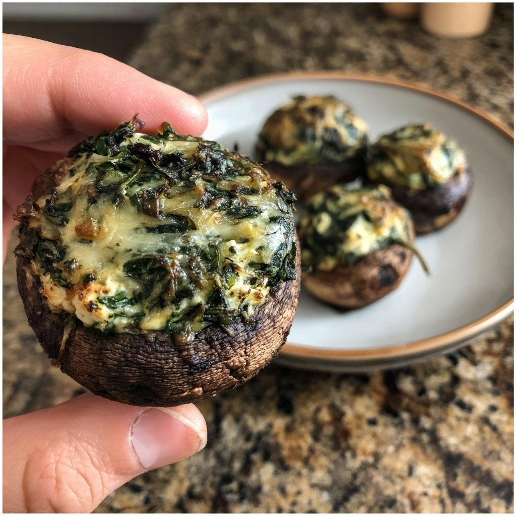 Spinach and Feta Stuffed Mushrooms