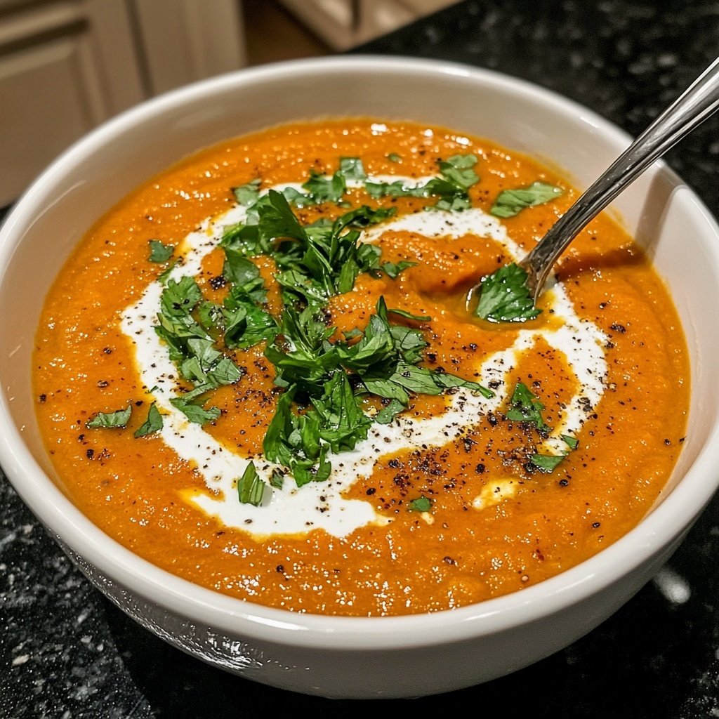 Healthy Vegan Roasted Carrot Soup