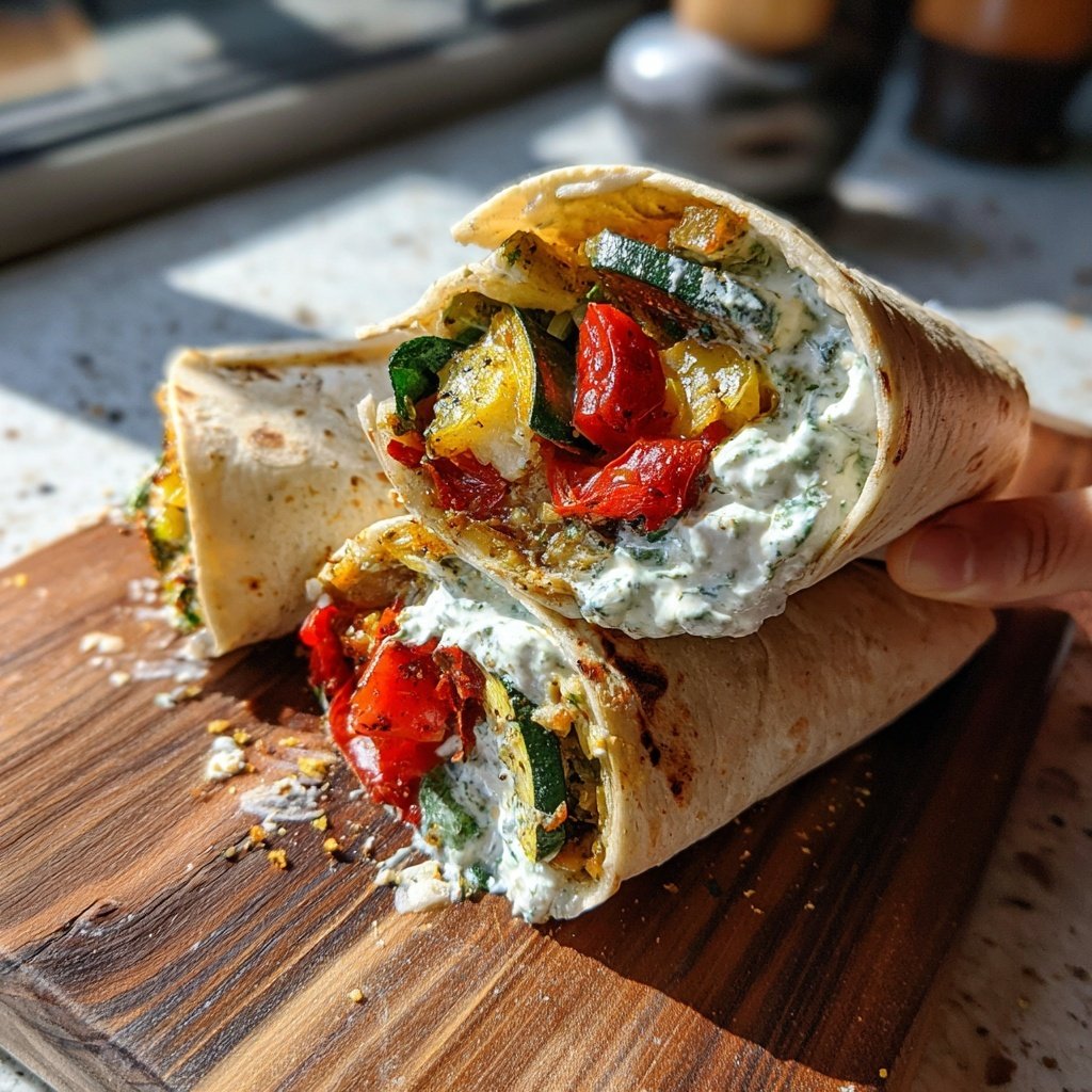 Mediterranean Grilled Veggie Wraps