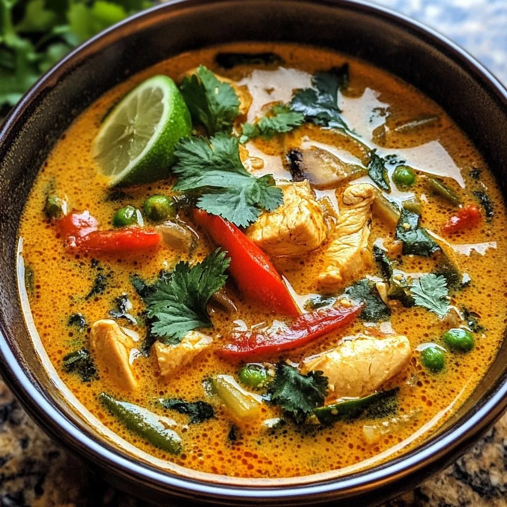Thai Coconut Chicken Curry Soup